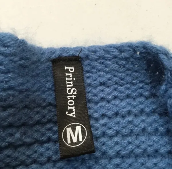 Blue Cable Knit Open Front Cardigan Sweater by PrinStory - Image 5