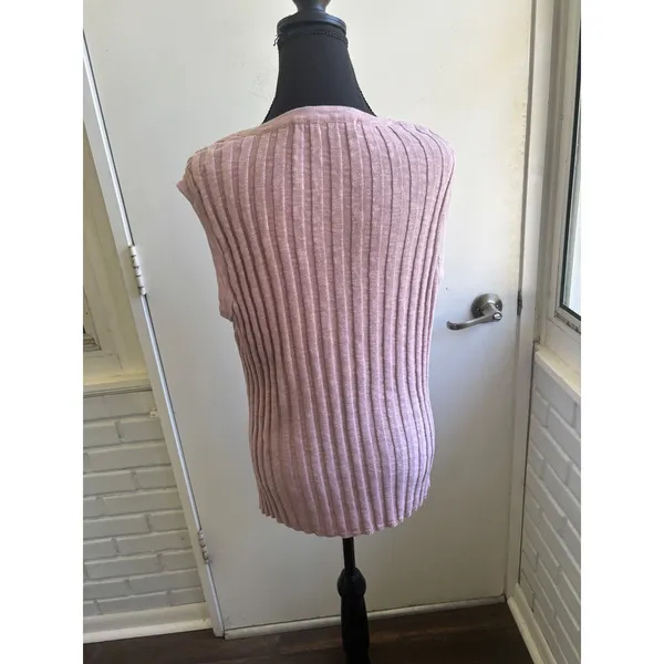 Free People FP Beach Veda‎ Ribbed Sweater Vest Small boho oversized layered - Image 4