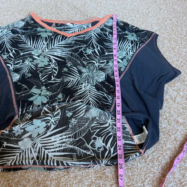 We The Free Free People Tropical Palm Print Dolman Mesh Top XS Boho Slouchy - Image 8