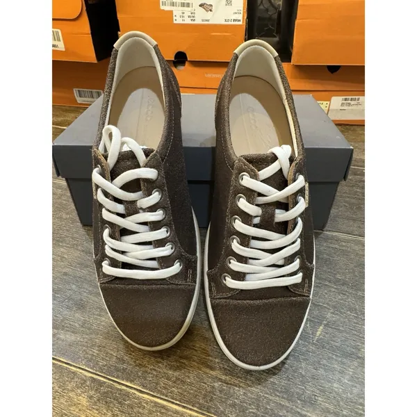 ECCO Soft 7 sneakers Brown 6-6.5 Nubuck Leather Lace Up - Image 2