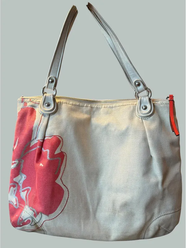 Coach Y2K Poppy Floral Print Tote Shoulder Bag 3 Hang Tags! - Image 2