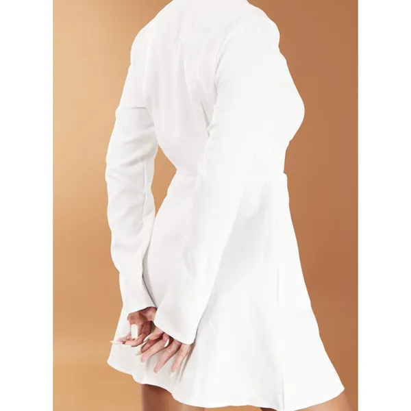 PrettyLittleThing White Cut Out Collar Detail Bodycon Dress, Size 4​​​​​​​​​ - Image 4
