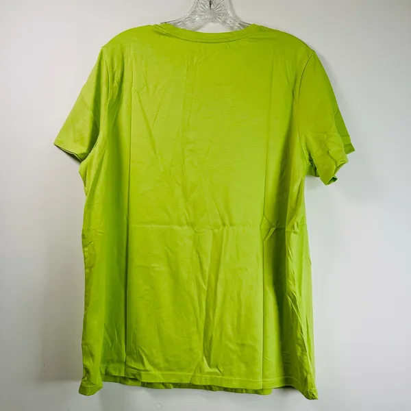 Lands End Womens Large 14-16 Lime Green Supima Cotton Short Sleeve Crewneck Tee - Image 2