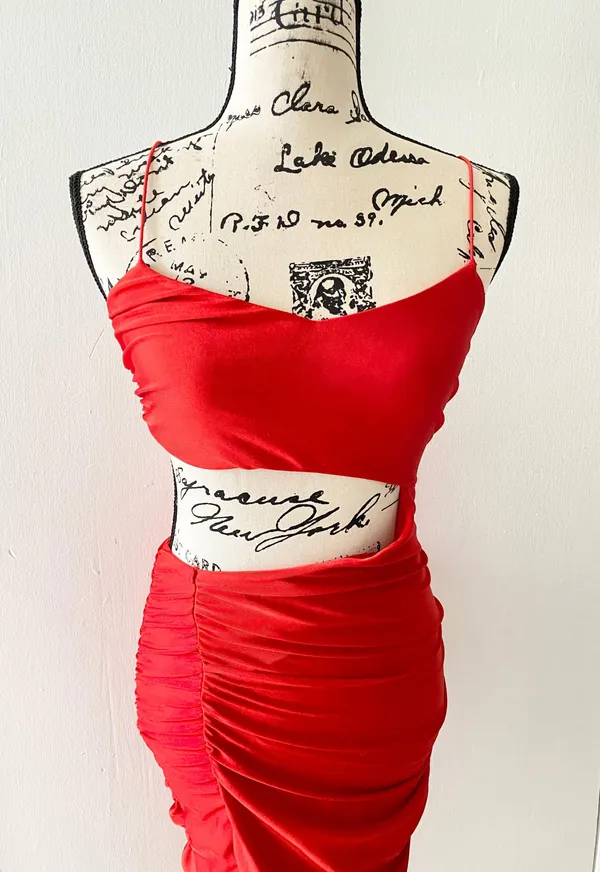 Tiger Mist Cheyenne Red Cut-out dress - Image 3