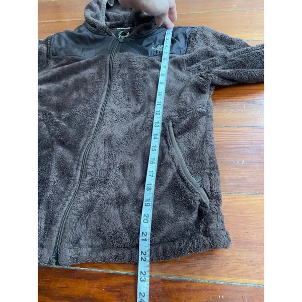 The North Face Osito Hooded Fleece Jacket Womens Small Brown Plush Full Zip - Image 9
