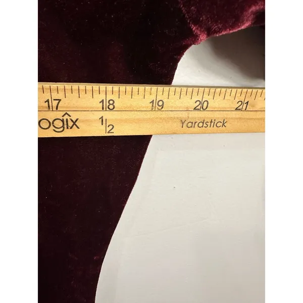 Ann Taylor Bodysuit Womens Large Burgundy Velvet Long Sleeve Vintage 90s Wine - Image 6