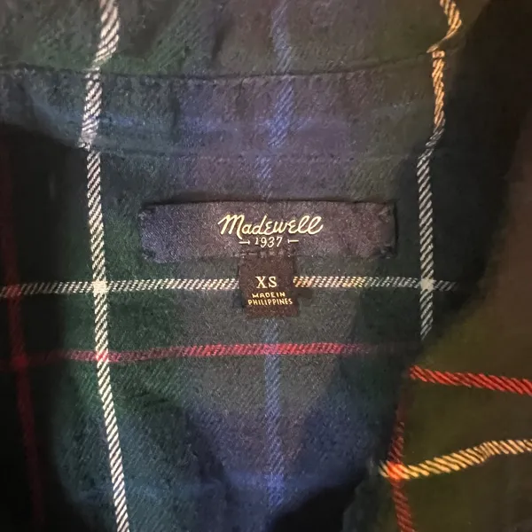 Madewell XS Plaid Flannel Shirt‎ Button Down Long Sleeve Top Womenswear - Image 2