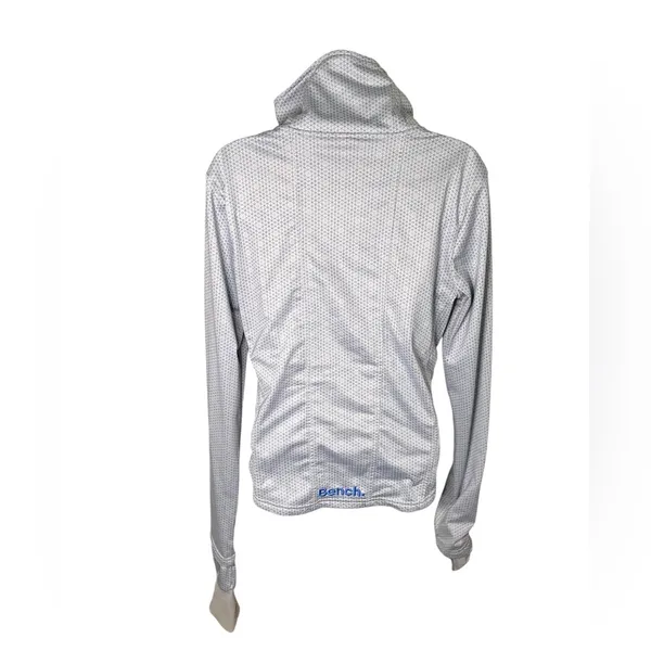 Bench Asymmetrical Zip Jacket Logo Stretch Fitted High Collar Silver M - Image 2