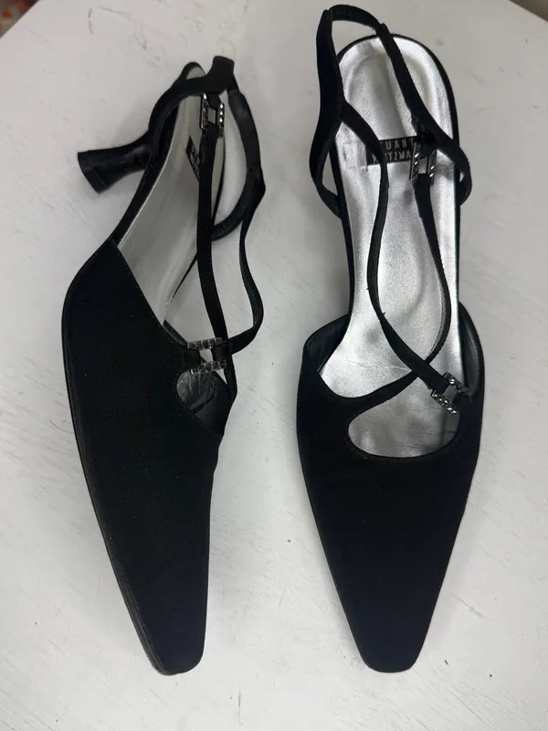 Vintage Stuart Weitzman Slingback Kitten Heels Shoes Sz 7.5 - Image 3