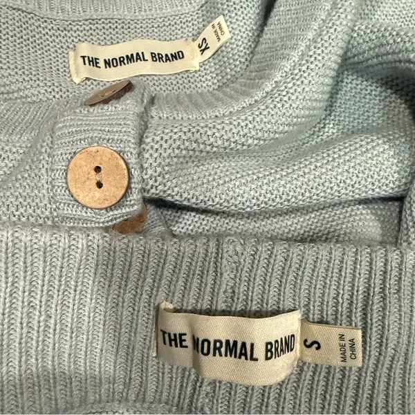 The Normal Brand Lounge Set Helen Knit Sweater Henley Top Wide Leg Pants XS / S - Image 9