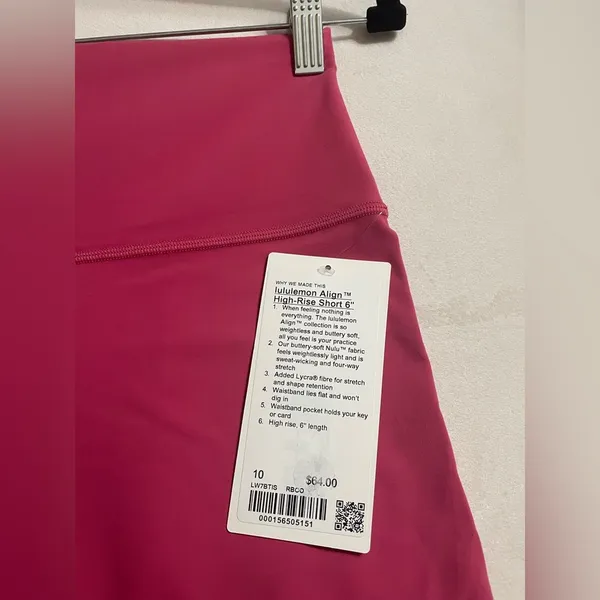 Lululemon NWT Align High Rise Short 6”Raspberry Coulis Size 10 - Image 7