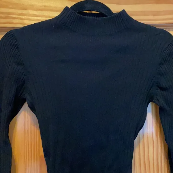 H&M black knit mock neck sweater S - Image 3