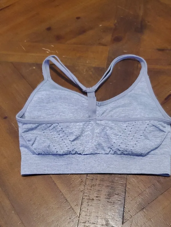 Yogalicious Heather Gray Seamless Racerback Sports Bra - Image 3