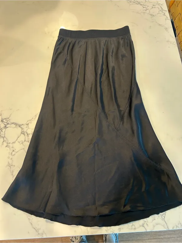 ATM Anthony Thomas Melillo 100% Silk A line Skirt Black Size X-Small - Image 2