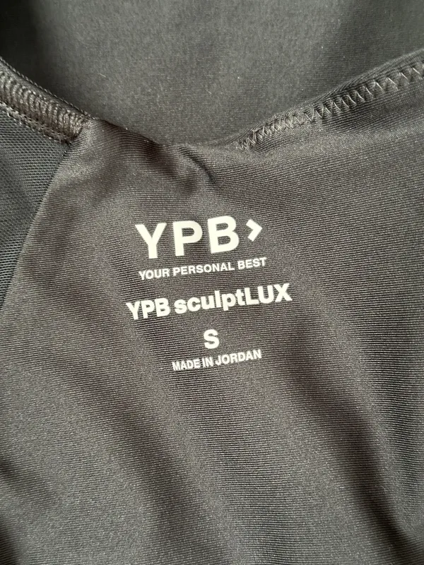 YPB SculpLUX Abercrombie Black Racerback Mesh Back Workout Tank Top - Image 3