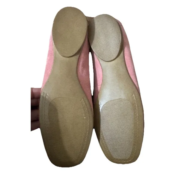 Connie Pink /brown Suede leather Women Flat 5.5M unique flower Made‎ In Brazil - Image 2