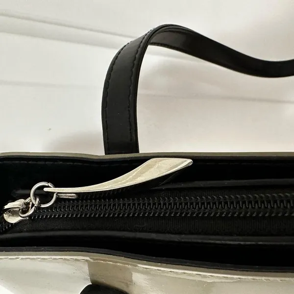 Beijo Shoulder Vintage Gray Bag with Black Double Straps - Image 6