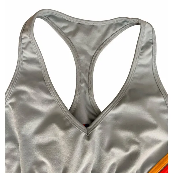 Aviator Nation 5 Stripe 4" High Rise Biker Shorts & Sports Bra Mist Women's Sm - Image 6