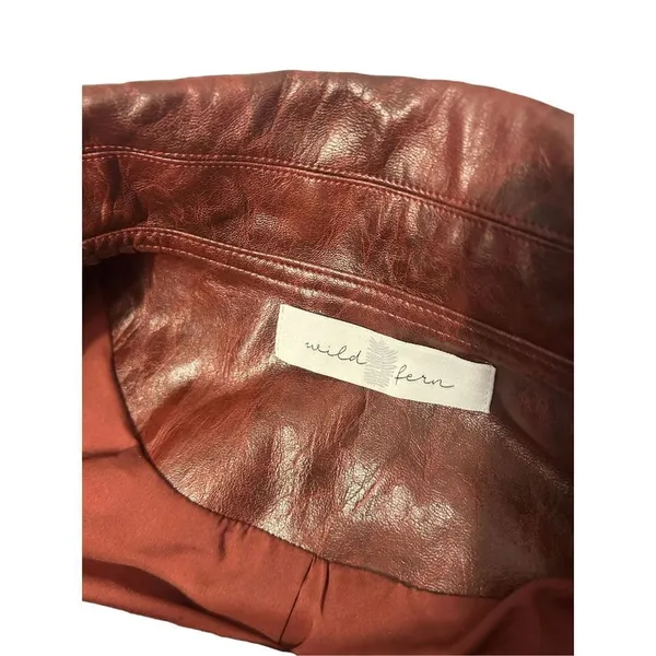 Wild Fern size medium distressed faux leather red Moto jacket - Image 10