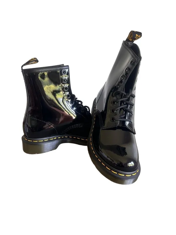 Dr. Martens NEW Women's 1460 Black Patent Lace Up Boot Size 7 #B1684 - Image 5