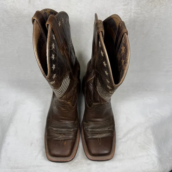 Ariat Circuit Patriot Weathered Tan Leather Square Toe‎ Boots 7B Heritage - Image 3