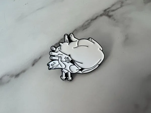 CATS ARE MY HEART Meow Enamel Lapel Pin NEW - Image 3