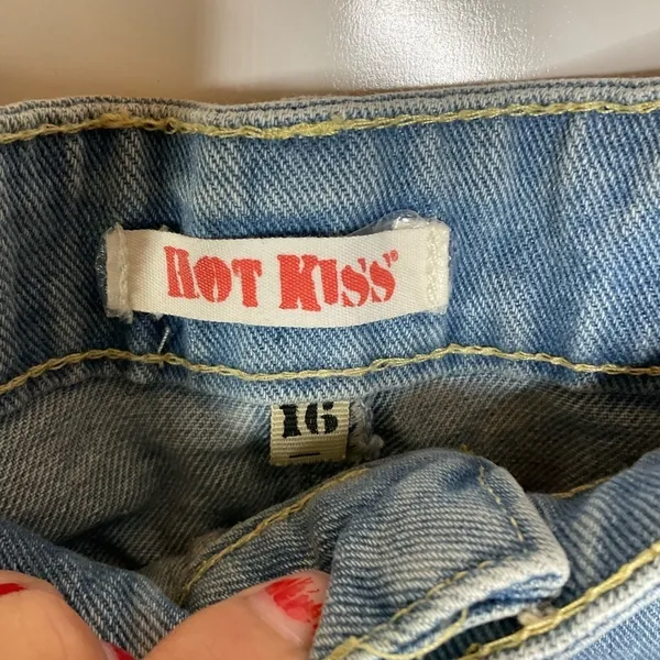Hot Kiss High Rise Shortie Jean Shorts Size‎ 16 - Image 5
