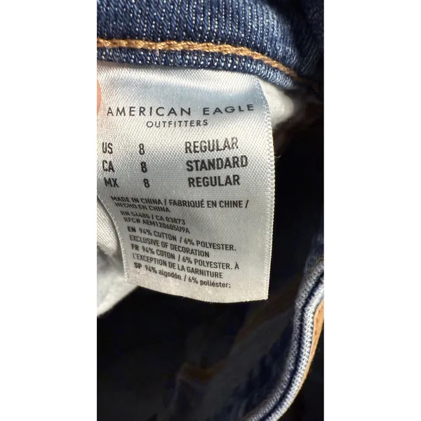 American Eagle Outfitters Womens Size 8 Jeans Ripped Medium Wash Comfort Stretch - Image 6