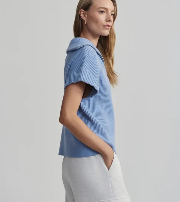 Varley Rory Half Zip knit Ashley blue  - Image 4