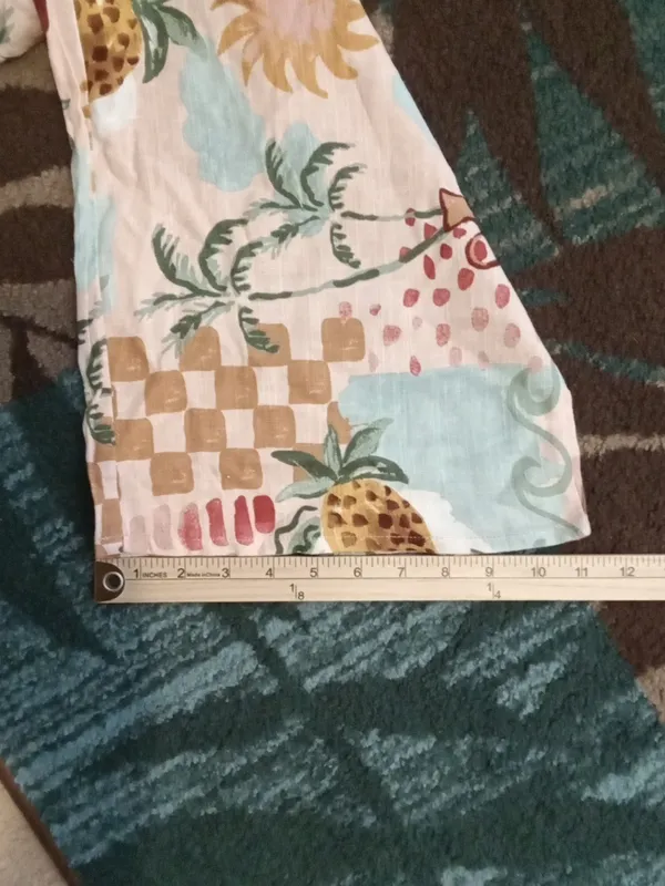 Paper Heart Wideleg Tropical Fruit Print Art To Wear Vacation Beach Womens Small - Image 8