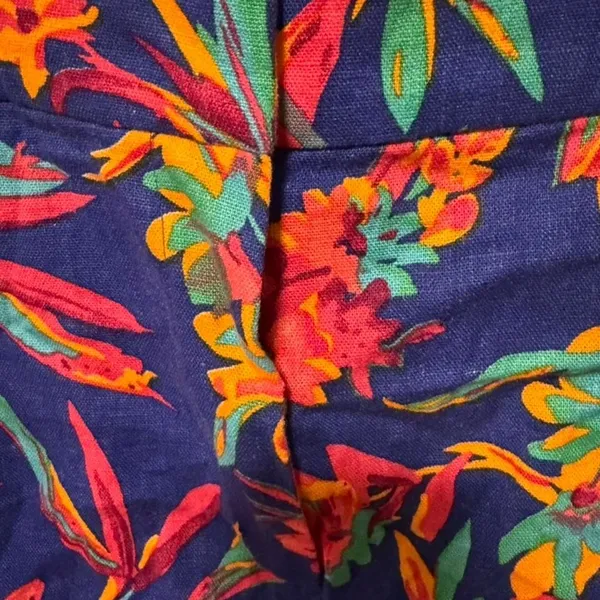 J. Crew Blue Painterly Bloom Linen-Blend High Waist Pleated Shorts size 12 - Image 10