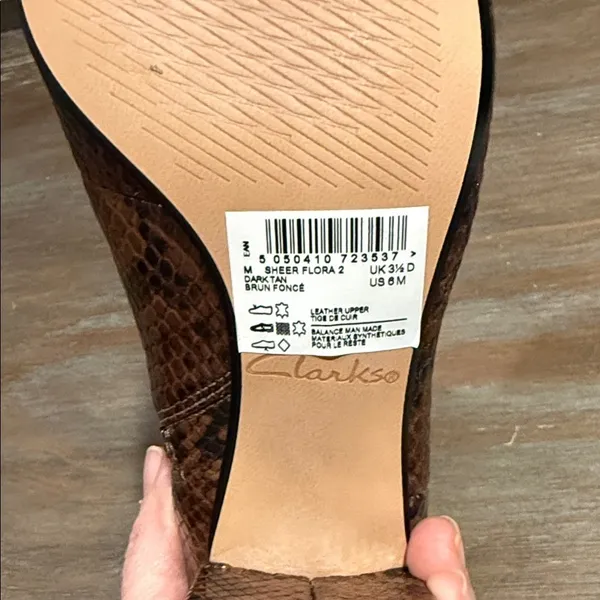 New Clarks Women's Snake‎ Print Ankle Boots – Size 6 - Image 8