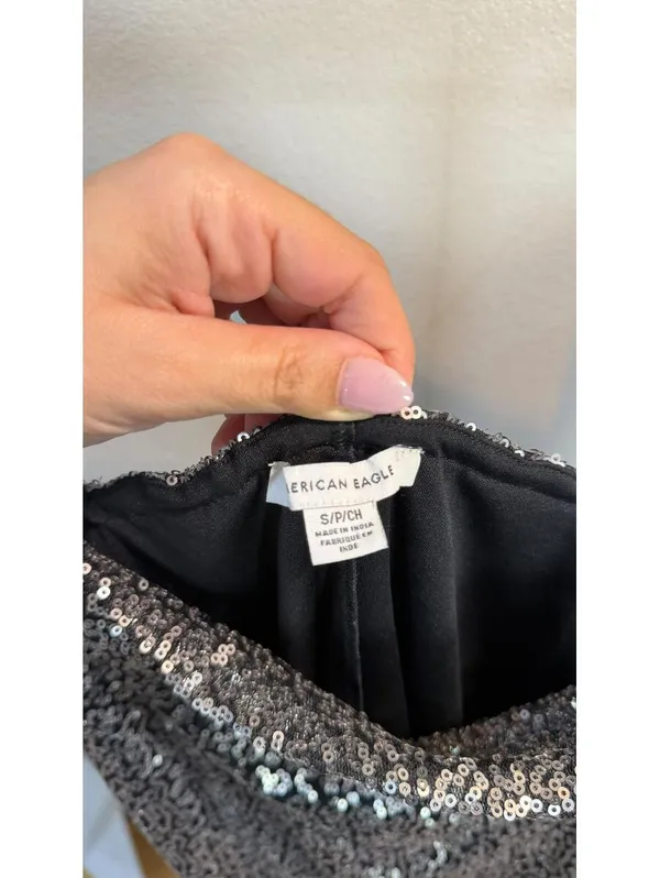 Size S NWT Sexy American Eagle Cowl Neck Sequin Mini Dress - Image 4