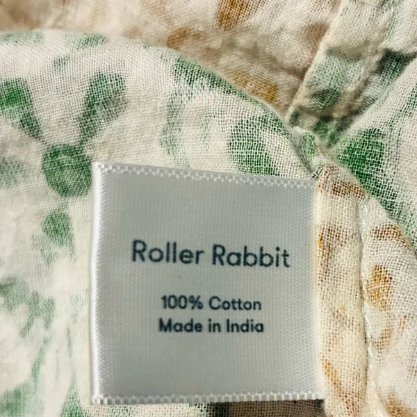 Roller Rabbit mixed print orange green brown &white boho patterned cotton top. L - Image 5