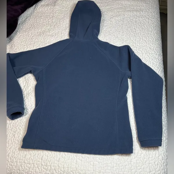 The North Face Fleece Jacket Women M gray Windwall Full Zip Hooded Sweater Logo - Image 2