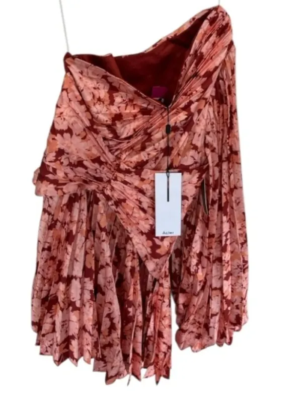 NWT Acler Auroa Floral Pleated Mini Dress Size 6 - Image 11