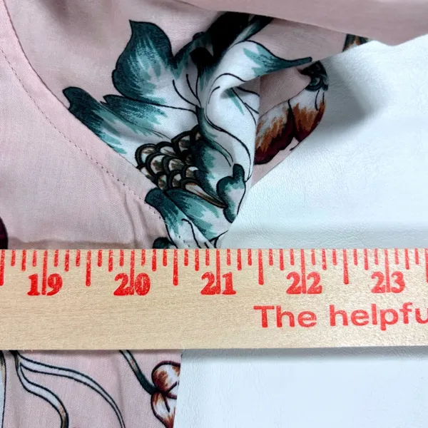 Lauren Ralph Lauren Floral Button Down Shirt Pink Green Long Sleeve Pockets Sz L - Image 4