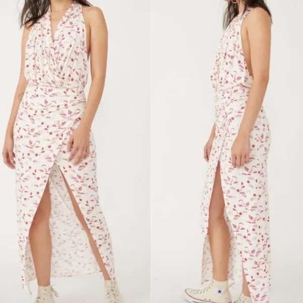 Free People Daria Graphic Maxi Dress in Ivory Combo Size XL - Image 4