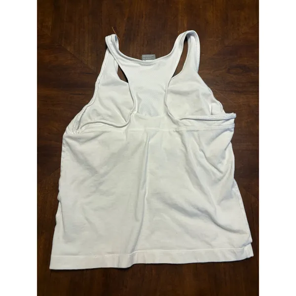 Nike Tank Top Womens L White Built-in Bra Mesh Racerback Nike Fit 0243 - Image 5