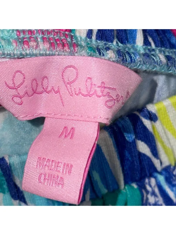 Lilly Pulitzer Multicolor Feather Print Sleeveless Romper Women’s Medium - Image 6