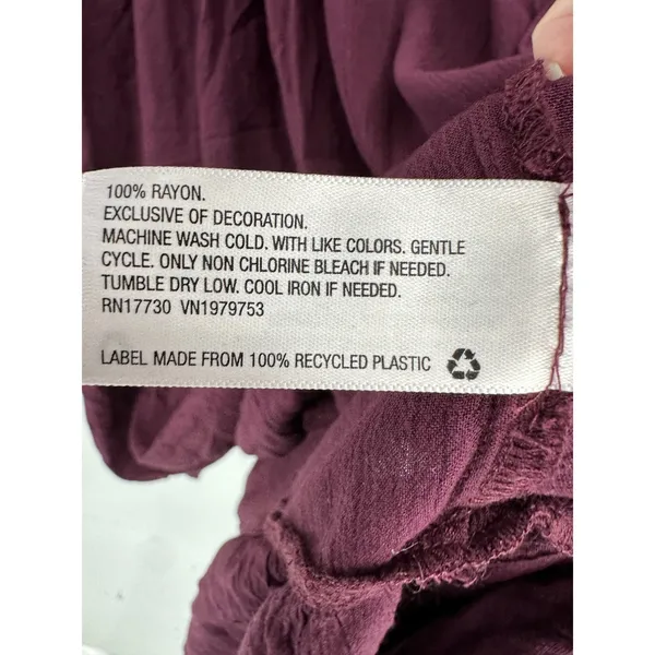 Knox Rose Midi Dress Size 2X Burgundy‎ Embroidery Boho Peasant Fall Cottagecore - Image 7