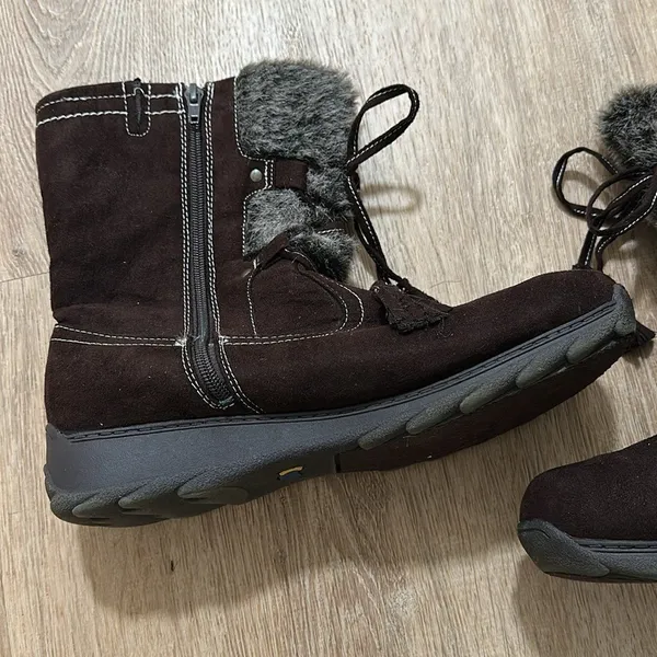 CLOUDWALKERS‎ | Women's Lori Suede Cozy Fur Lined Mid Calf Winter Boots, Size 11 - Image 3