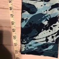 Wmns NIKE Blue Paint Camo Athletic Capri leggings pants L blue dri fit fold down - Image 10