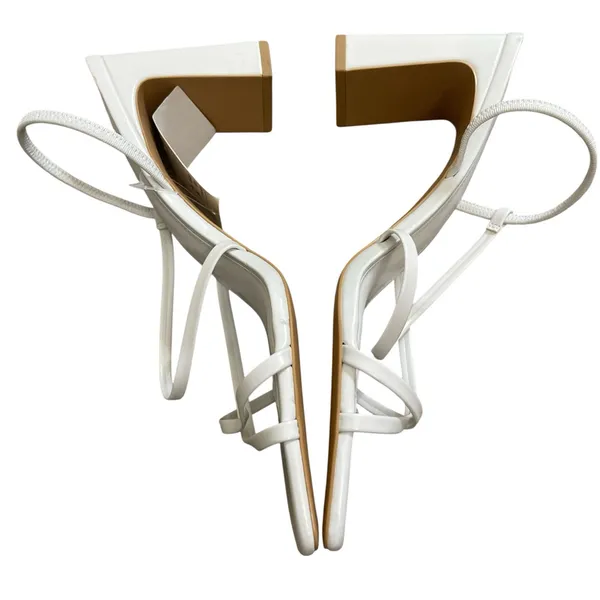 H&M Women's Elegant White Square toe Heels - Image 3