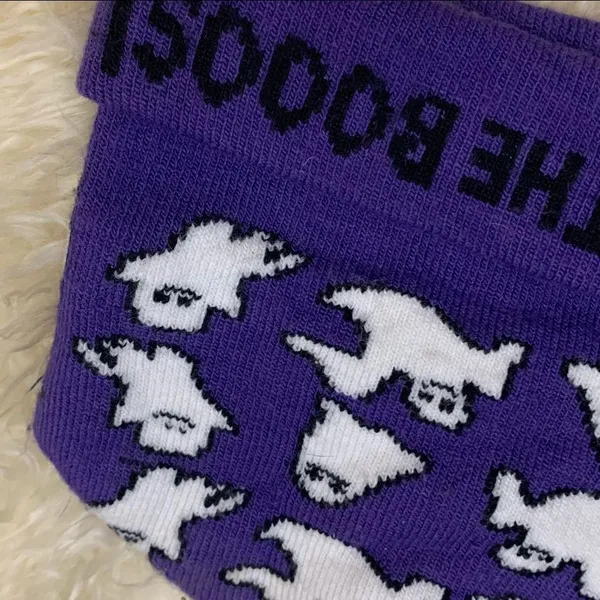 Here for the Boos Halloween knit hat with ghosts - Image 3