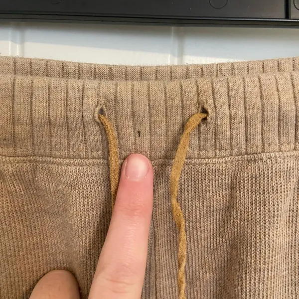 Liz Claiborne women’s‎ tan soft knit drawstring pocket sweatpants lounge small - Image 3