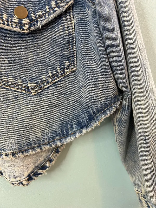 Women’s Mono B faded blue denim jackets small - Image 13