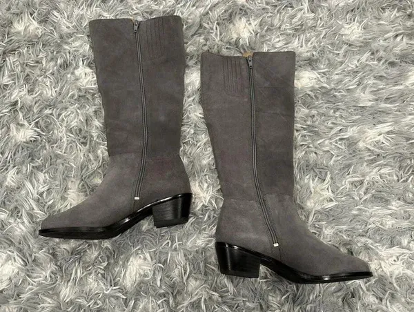Vionic Tinsley Gray Suede Leather Knee High Boots Sz. 5 - Image 4