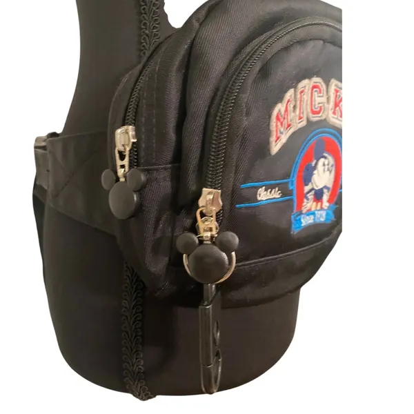 Vintage Walt Disney World Mickey Mouse Belt Bag Fanny Pack Embroidered Retro - Image 2