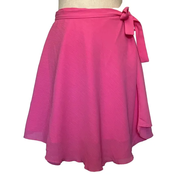 Showpo Wrap Y2K Mini Skirt 8 Coquette Ballet Festival Tie Bow Flowy Soft Girl - Image 2
